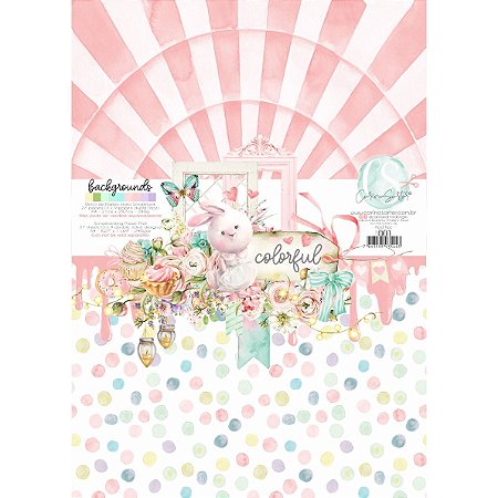 Colecao COLORFUL - Bloco A4 Background - 30 folhas (240g) - Carina Sartor