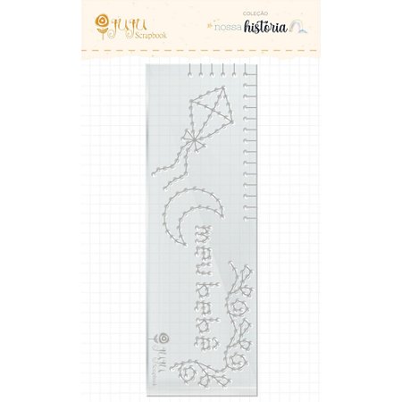 Colecao Nossa Historia - Régua de Costura Pipa - Juju Scrapbook