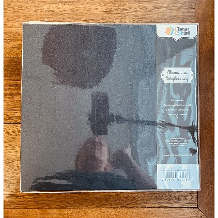 Album de pino - 30,5x30,5cm - Preto - Oficina do Papel