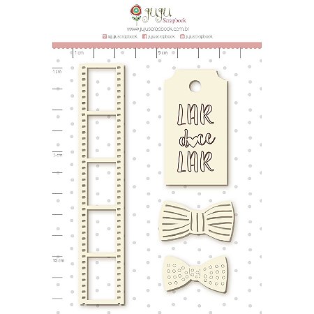 Colecao Familia para Sempre - Enfeite Chipboard Branco Lar doce Lar - Juju Scrapbook