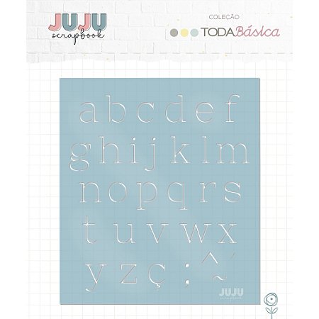 Colecao Toda Basica - Stencil Alfabeto Minúsculo - Juju Scrapbook