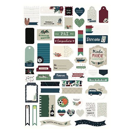 Colecao Nosso Heroi - Kit de Die Cuts Meu Mundo e Você - Juju Scrapbook