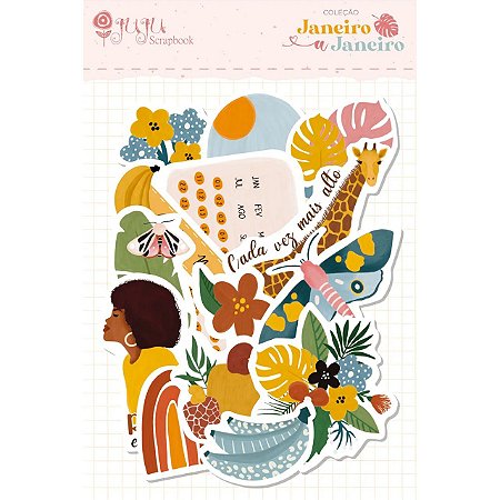 Colecao Janeiro a Janeiro - Die Cuts Conectar - Juju Scrapbook