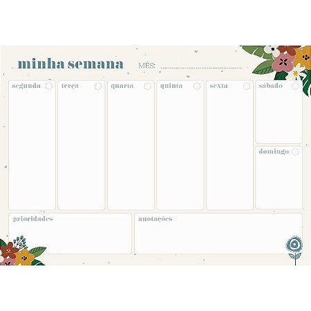 Colecao Janeiro a Janeiro - Bloco A4 Organizador Semanal - Juju Scrapbook
