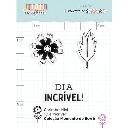 Colecao Momento de Sorrir - Carimbo Mini Dia Incrivel - Juju Scrapbook