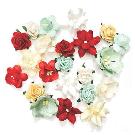Flores Carina Sartor - Mini Cor Mix Vermelho/Amarelo/Menta - Carina Sartor