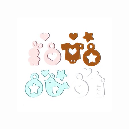 Colecao PETIT - SET Charms em acrilico P (14pçs)