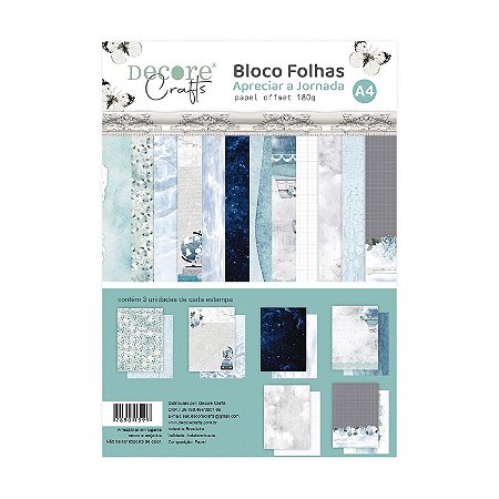 Coleção Apreciar a Jornada Bloco A4 (18 folhas) - Decore Crafts