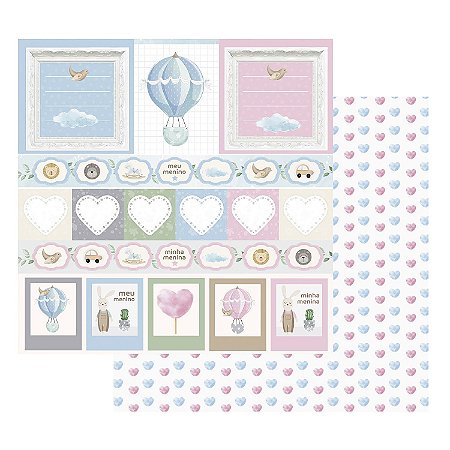 Coleção Amor Eterno Baby - Folha CARTÕES - Decore Crafts