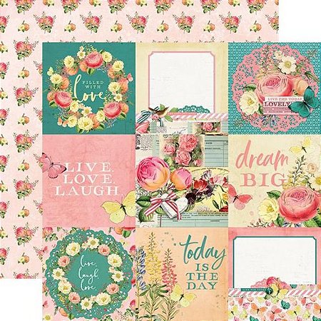 Coleção Simple Vintage Garden District - Folha Elements 4x4 - Simple Stories