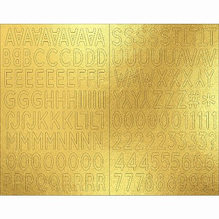 Alfabeto em chipboard - Ouro/Gold - 154 pc - Carina Sartor