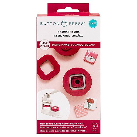 Matriz Botton Quadrado - Insert Button Press - Square Button - We R