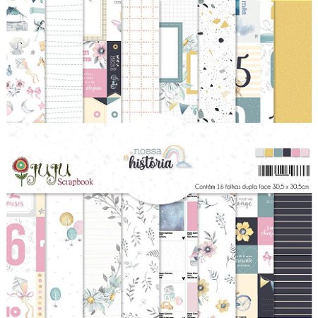 Colecao Nossa Historia - Kit Coordenado 30,5 x 30,5cm - Juju Scrapbook