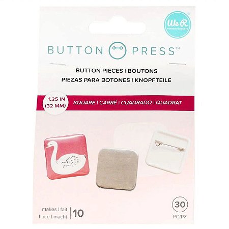 Refil de Buttons - Square Button Pin Back Refill (buttons quadrados) - WeR