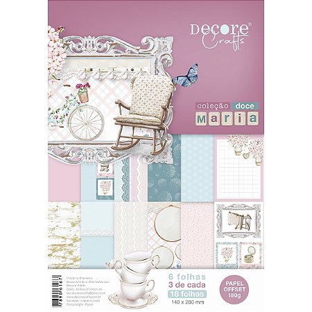 Coleção Doce Maria - Bloco A5 (18 Folhas) - Decore Crafts