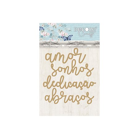 Coleção Doce Maria - Aplique MDF AMOR & SONHOS - Decore Crafts
