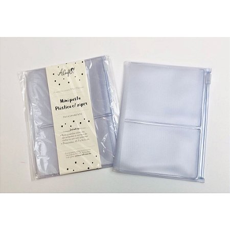 Mini Pasta Plástica com zíper - Transparente - ACraft