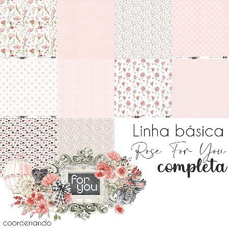 Colecao FOR YOU Básicos - Rose BASE76 a 80 ( Kit 5 folhas) - Carina Sartor