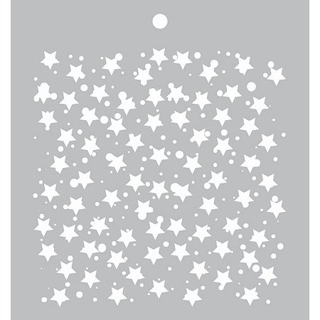 Colecao NOEL - Stencil Estrelas c/ Neve (1pç) - Carina Sartor