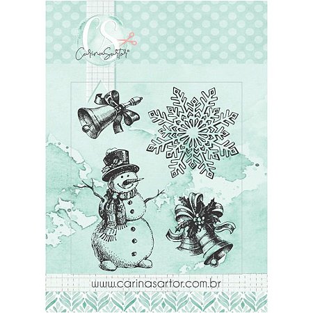 Colecao NOEL - Carimbo G - BONECO DE NEVE (4pçs) - Carina Sartor