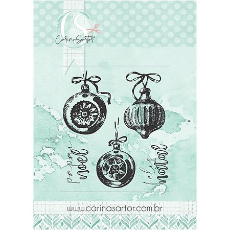 Colecao NOEL - Carimbo M BOLAS DE NATAL (5pçs) - Carina Sartor