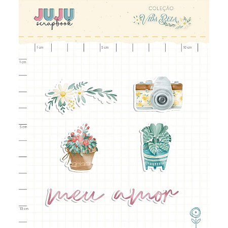 Coleção Vida Bela - Enfeite Acrilico Camera - JuJu Scrapbook