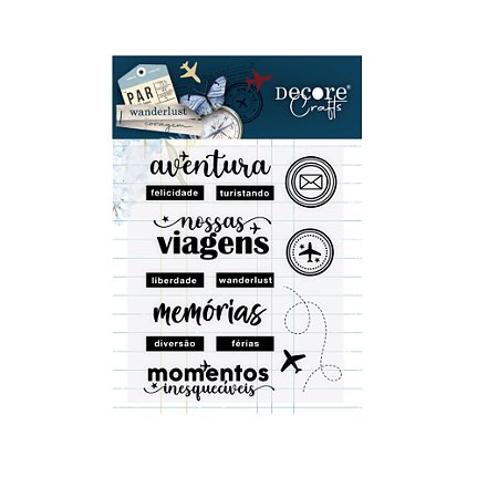 PROMO - Coleção Alem do Horizonte - Carimbo Silicone TITULOS VIAGEM