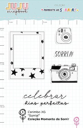 PROMO - Colecao Momento de Sorrir - Carimbo XG Sorria - Juju Scrapbook