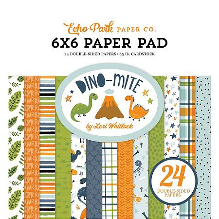Dino-Mite - Paper Pad 6 x 6" (Bloco 15 x 15cm)