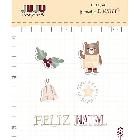 Colecao Magia do Natal - Enfeite Acrilico Impresso Sininho - JuJu Scrapbook