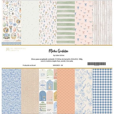 Colecao Minha Gratidao - Bloco 30,5x30,5 (12 folhas) My meories Crafts - MMCMGR-08