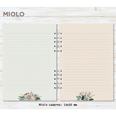 Miolo para Caderno - Flores Orgânicas (140x200mm) - Papel Bonito