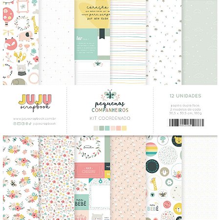 Coleção Pequenos Companheiros - Kit Coordenado - JuJu Scrapbook