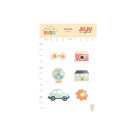 Coleção Feliz da Vida - Aplique em Acrílico Impresso Sossego - Juju Scrapbook