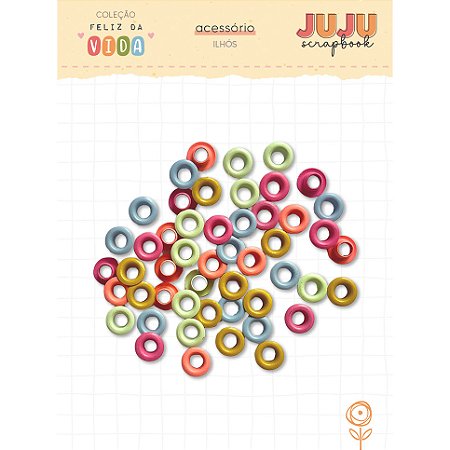 Coleção Feliz da Vida - Ilhós - Juju Scrapbook