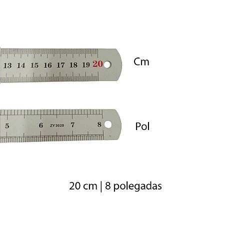 Régua em Aço 20cm - APEX