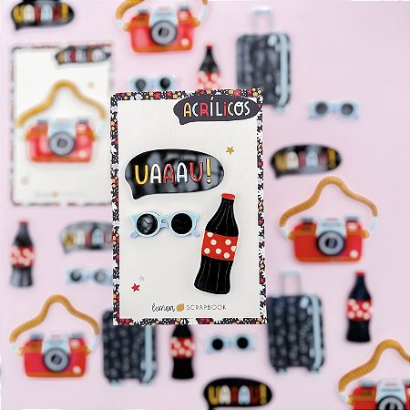 Coleção Parque de Diversões 2 - Acrílico Refri + Óculos + Uaaau - Lemon Scrapbook
