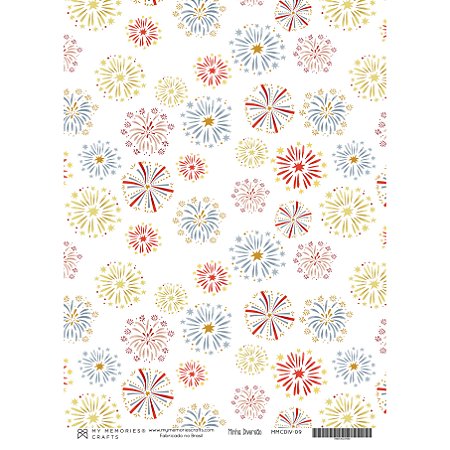 Coleção Minha Diversão - Papel Vegetal A4 FOGOS - MDIV09 - My Memories Crafts