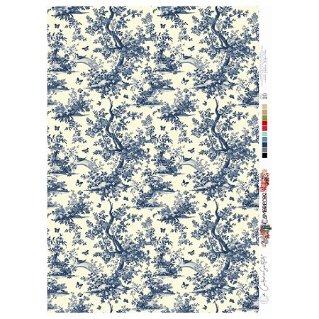 Coleção AMORECOS - Papel Vegetal TOILE DU JOUY (30,5 x 21cm140g) AMO10 - Carina Sartor