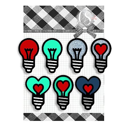 Coleção AMORECOS - Acrílico LAMPADAS (7 pçs) AMO29 - Carina Sartor