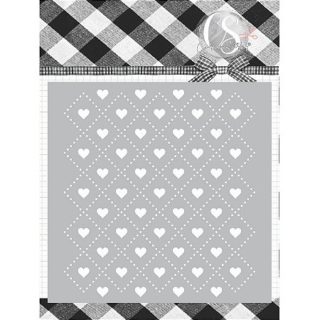 Coleção AMORECOS - Stencil Coracao Padrão (1pç) AMO37 - Carina Sartor