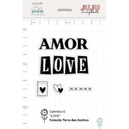 Coleção Terra dos Sonhos - Carimbo G LOVE - Juju Scrapbook