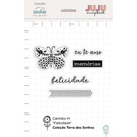 Coleção Terra dos Sonhos - Carimbo M Felicidade - Juju Scrapbook