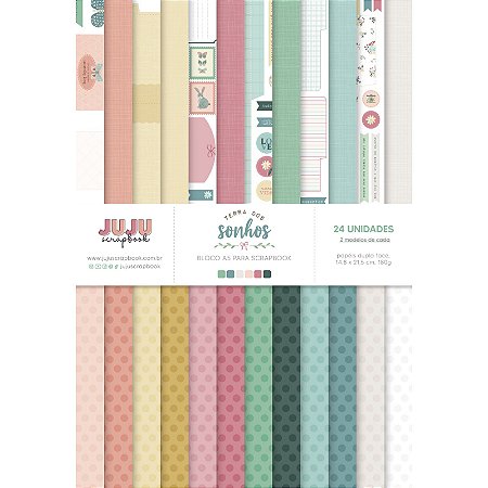 Coleção Terra dos Sonhos - Bloco A5 - Juju Scrapbook