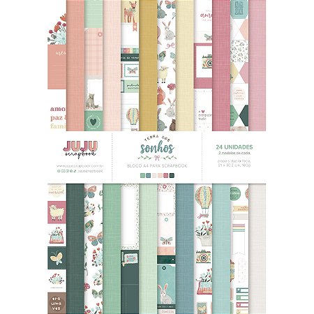 Coleção Terra dos Sonhos - Bloco A4 - Juju Scrapbook