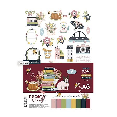 Coleção O SIMPLES DA VIDA - Bloco A5 (24 folhas) - Decore Crafts