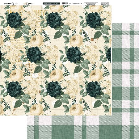 Coleção The Green - Folha 614 - FLORAL GRANDE - 180g - Decore Craft