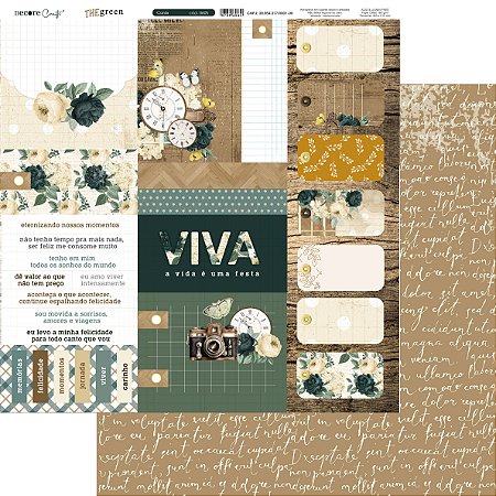 Coleção The Green - Folha 605 - CARDS - 180g - Decore Craft