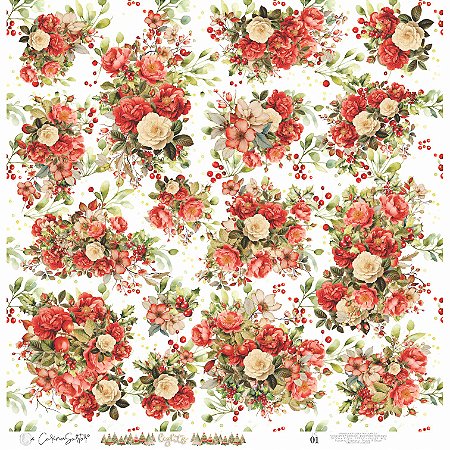 Colecao LIGHTS - Papel Vegetal 30x30cm - FLORES (140g) LIG01 - Carina Sartor