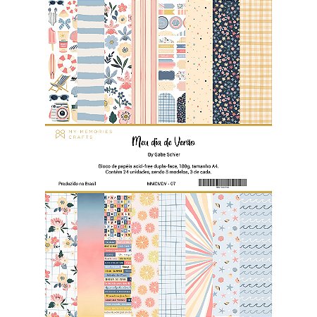 Coleção Meu dia de Verão - Bloco A4 - My Memories Crafts - MDV-07